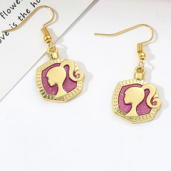 🆕 Barbie Ponytail Silhouette Earrings - Picture 4 of 6